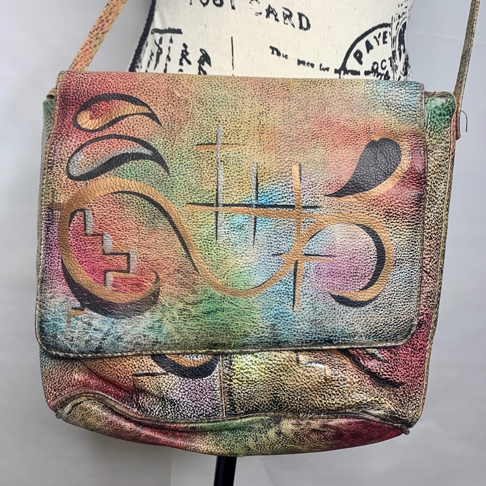 Vintage Hand painted Crossbody Shoulderbag - Picture 2 of 9